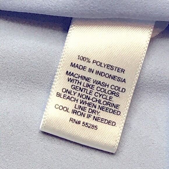 Express Sheer Purple Short Sleeve Blouse Keyhole Neck, Ruffles - Picture 12 of 12